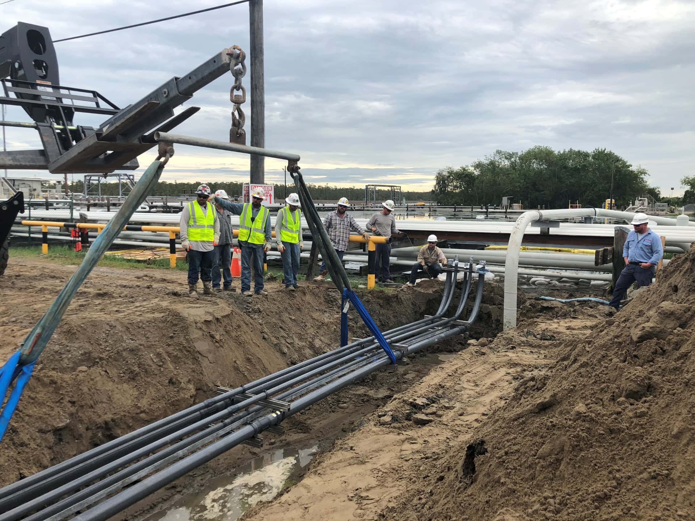 ISC workers overseeing construction